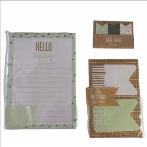 Christmas Dot Hello Holiday Stationery List Pad Page Flags Sticky Note Mint Gold